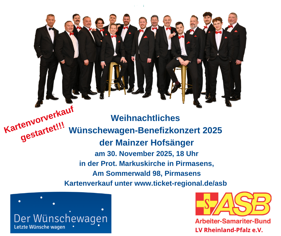 Vorverkauf gestartet: Weihnachtliches Wünschewagen-Benefizkonzert